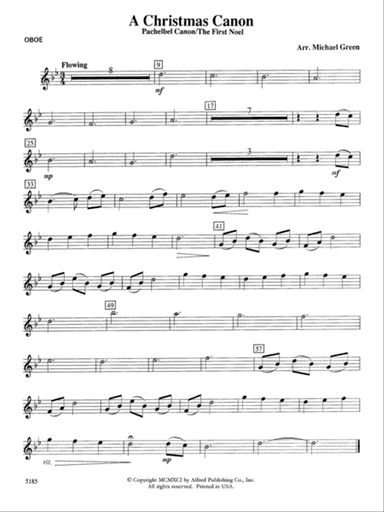A Christmas Canon (Pachelbel Canon / The First Noel): Oboe