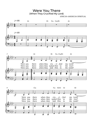 Were You There - for piano and alto in Ab major with chords