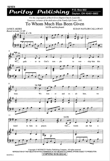 To Whom Much Has Been Given