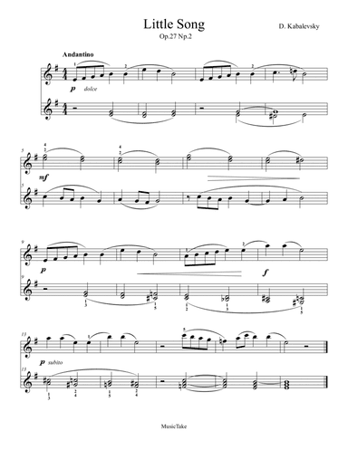 Kabalevsky Little Song Op.27 No.2