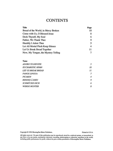 Communion Music for Manuals, Set 1
