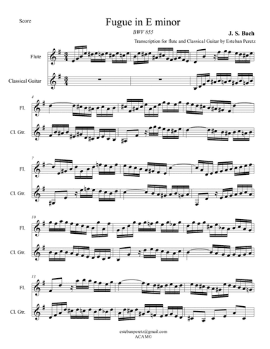 Fugue in E minor - BWV 855