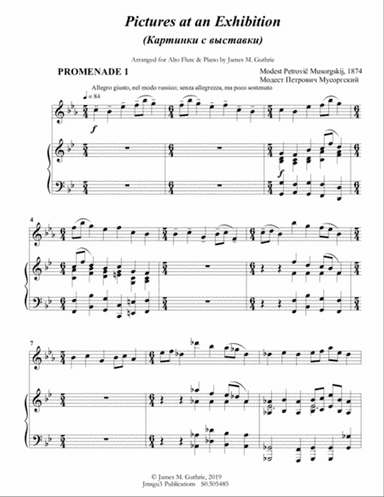 Mussorgsky: Pictures at an Exhibition for Alto Flute & Piano