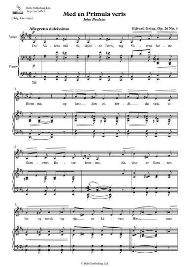 Med en Primula veris, Op. 26 No. 4