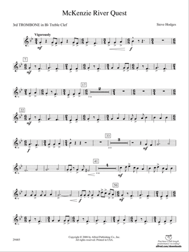 McKenzie River Quest: (wp) 3rd B-flat Trombone T.C.