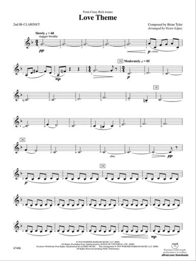Love Theme: 2nd B-flat Clarinet