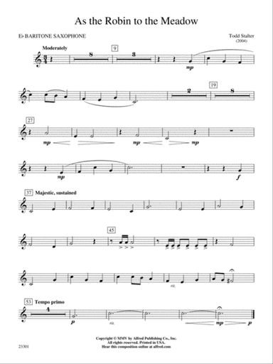 As the Robin to the Meadow: E-flat Baritone Saxophone