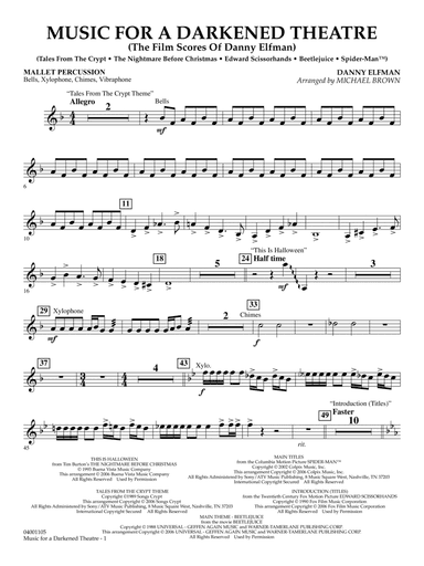 Music for a Darkened Theatre (The Film Scores of Danny Elfman) (arr. Brown) - Mallet Percussion