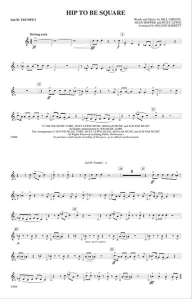 Hip to Be Square: 2nd B-flat Trumpet