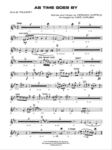 As Time Goes By: 2nd B-flat Trumpet