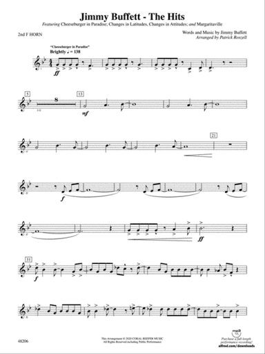 Jimmy Buffett--The Hits: 2nd F Horn