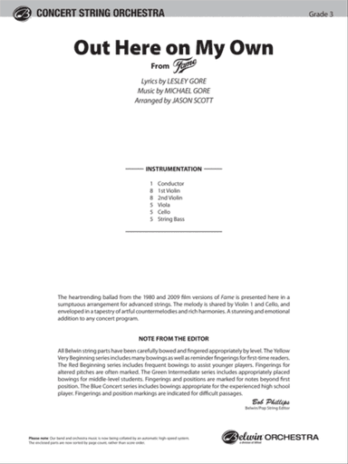 Out Here on My Own (from the motion picture Fame): Score