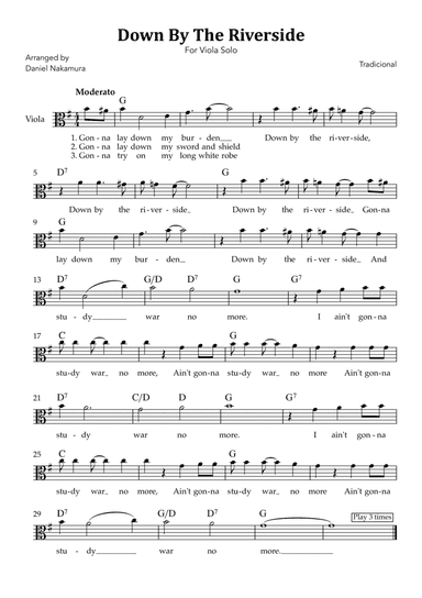 Down By The Riverside (For Viola Solo)