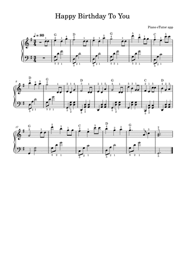 Happy Birthday to You - piano