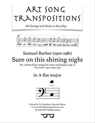 Sure On This Shining Night, Op. 13, No. 13