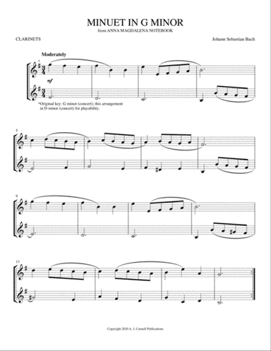 Minuet in G Minor (from Anna Magdalena Notebook)