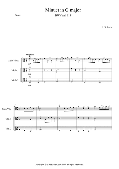 Minuet in G Major BWV anh 114 (in C)