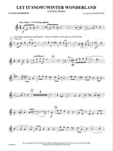 Let It Snow! / Winter Wonderland: E-flat Alto Saxophone