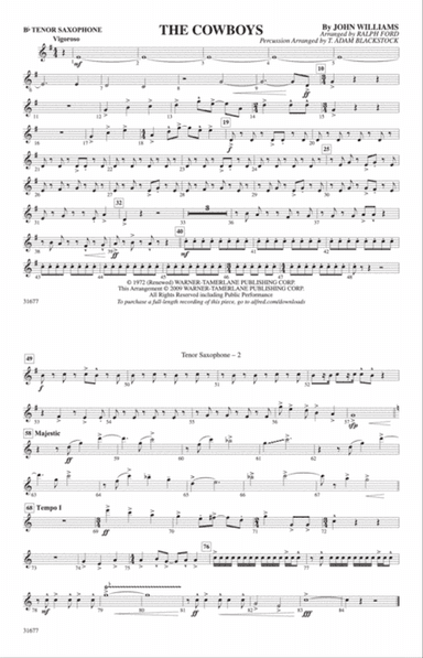 The Cowboys: B-flat Tenor Saxophone