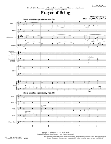 Prayer of Being - Full Score
