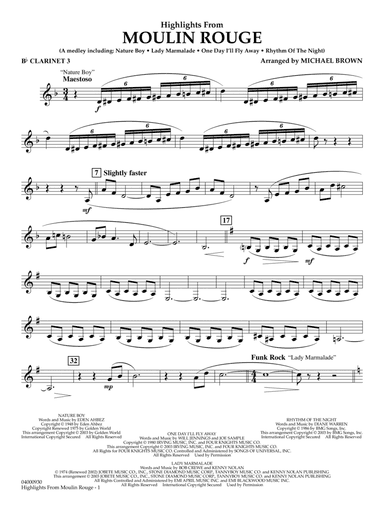 Highlights from Moulin Rouge - Bb Clarinet 3