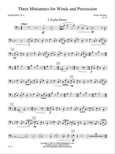 Three Miniatures for Winds and Percussion: Baritone B.C.