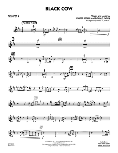 Black Cow (arr. Mike Tomaro) - Trumpet 4