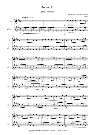 Dúo para 2 violines nº 10