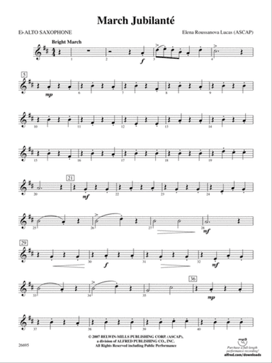 March Jubilante: E-flat Alto Saxophone