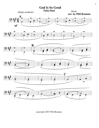 God is so Good - tuba duet