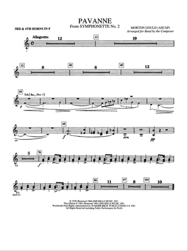 Pavanne (from Symphonette No. 2): 3rd & 4th F Horns