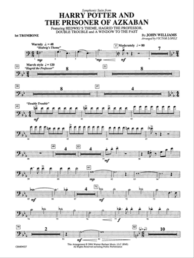 Harry Potter and the Prisoner of Azkaban, Symphonic Suite from: 1st Trombone