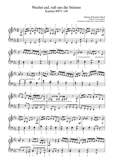 Wachet auf, ruft uns die Stimme
