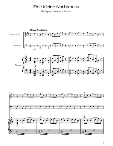 Mozart: Eine Kleine Nachtmusik (K.525) - Trumpet and Trombone Duet