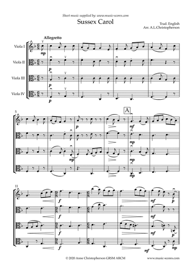 The Sussex Carol - 4 Violas