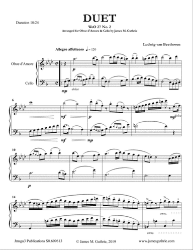 Beethoven: Duet WoO 27 No. 2 for Oboe d'Amore & Cello