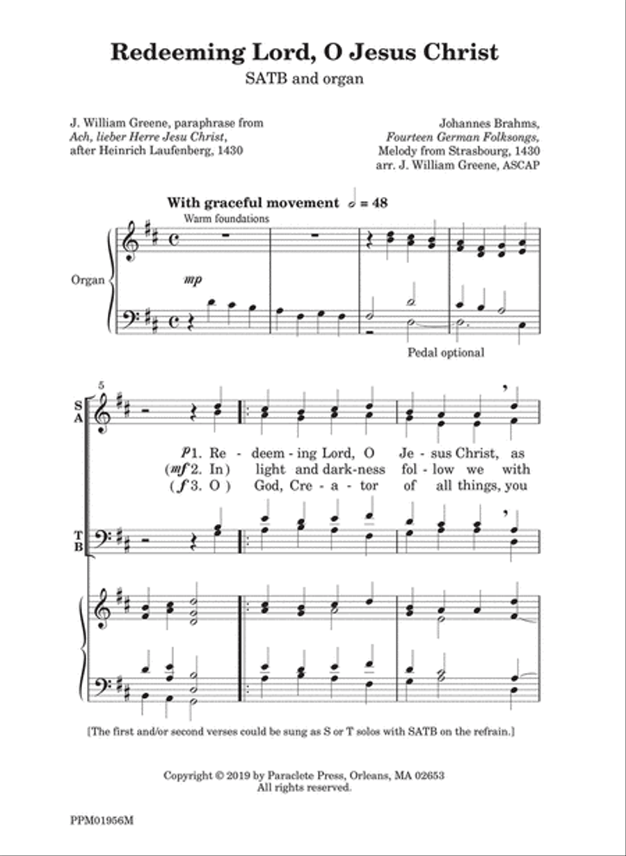 Redeeming Lord, O Jesus Christ