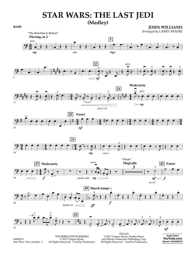 Star Wars: The Last Jedi (Medley) (Arr. Larry Moore) - Bass