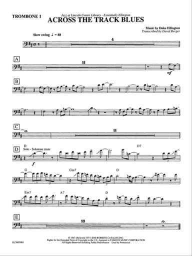 Across the Track Blues: 1st Trombone