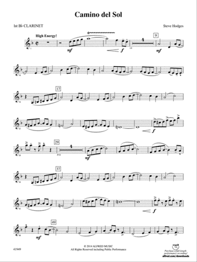 Camino del Sol: 1st B-flat Clarinet