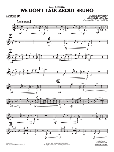 We Don't Talk About Bruno (from Encanto) (arr. Paul Murtha) - Baritone Sax