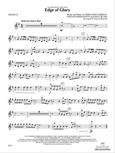 Edge of Glory: 2nd Violin