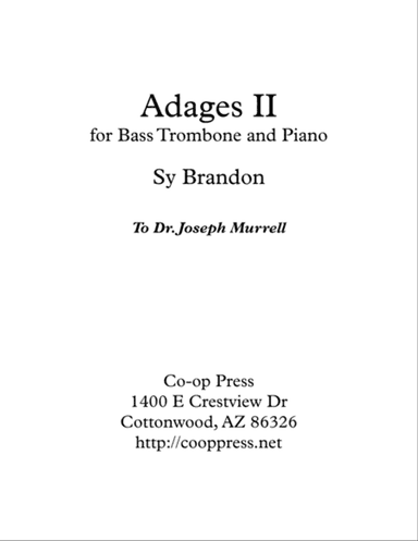 Adages II for Bass Trombone and Piano