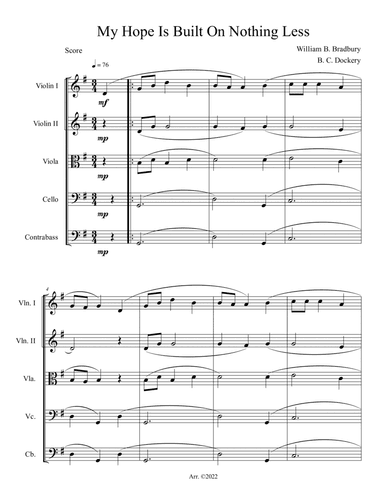 My Hope Is Built On Nothing Less (String Orchestra or Quintet)