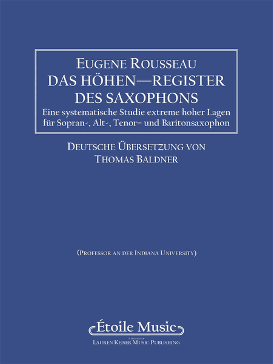 Saxophone High Tones – German Edition