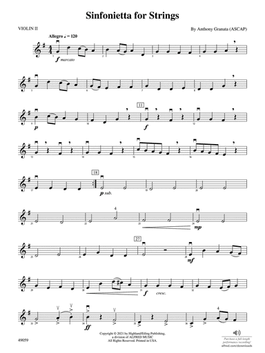 Sinfonietta for Strings: 2nd Violin