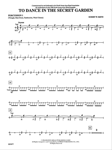 To Dance in the Secret Garden: 1st Percussion