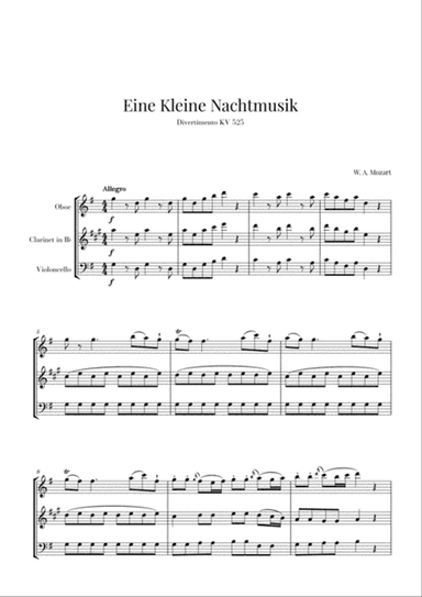 Eine Kleine Nachtmusik for Oboe, Clarinet and Cello