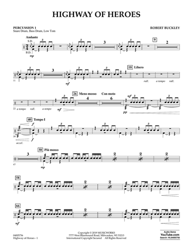 Highway of Heroes - Percussion 1