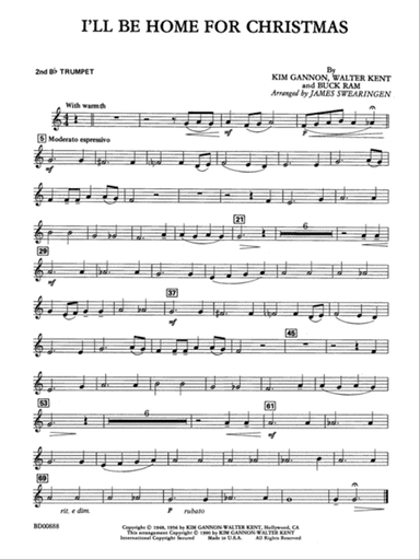 I'll Be Home for Christmas: 2nd B-flat Trumpet